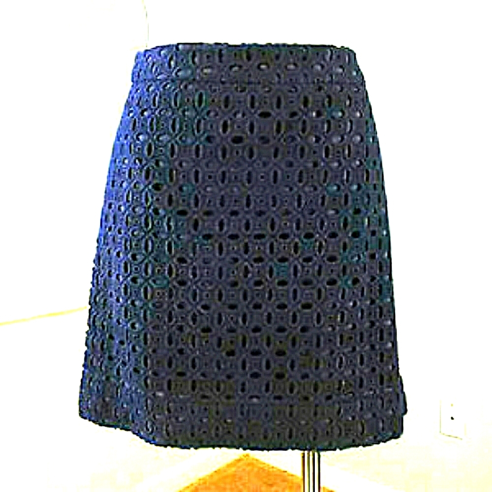 Dalia Collection Navy Blue Eyelet Mini Skirt